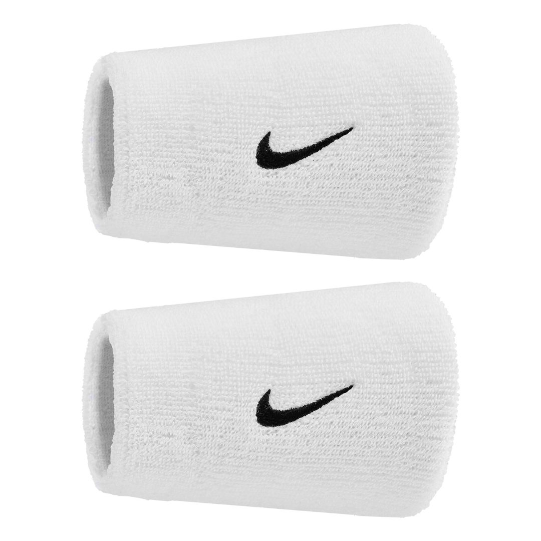 Nike Swoosh Classic Doublewide Wristbands 2-Pack White/Black billede